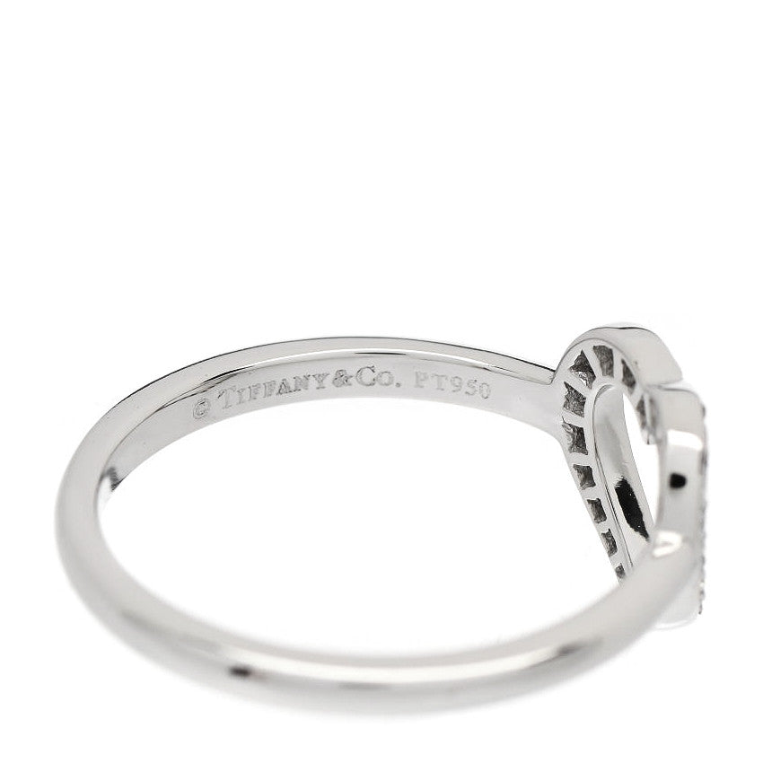 Tiffany Platinum Diamond Heart Ring 49 5 4 of 5