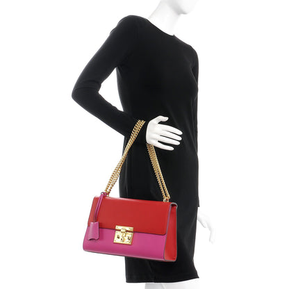 Gucci Moon Calfskin Bi-Color Medium Padlock Shoulder Bag New Rosette Hibiscus Red 3 of 8