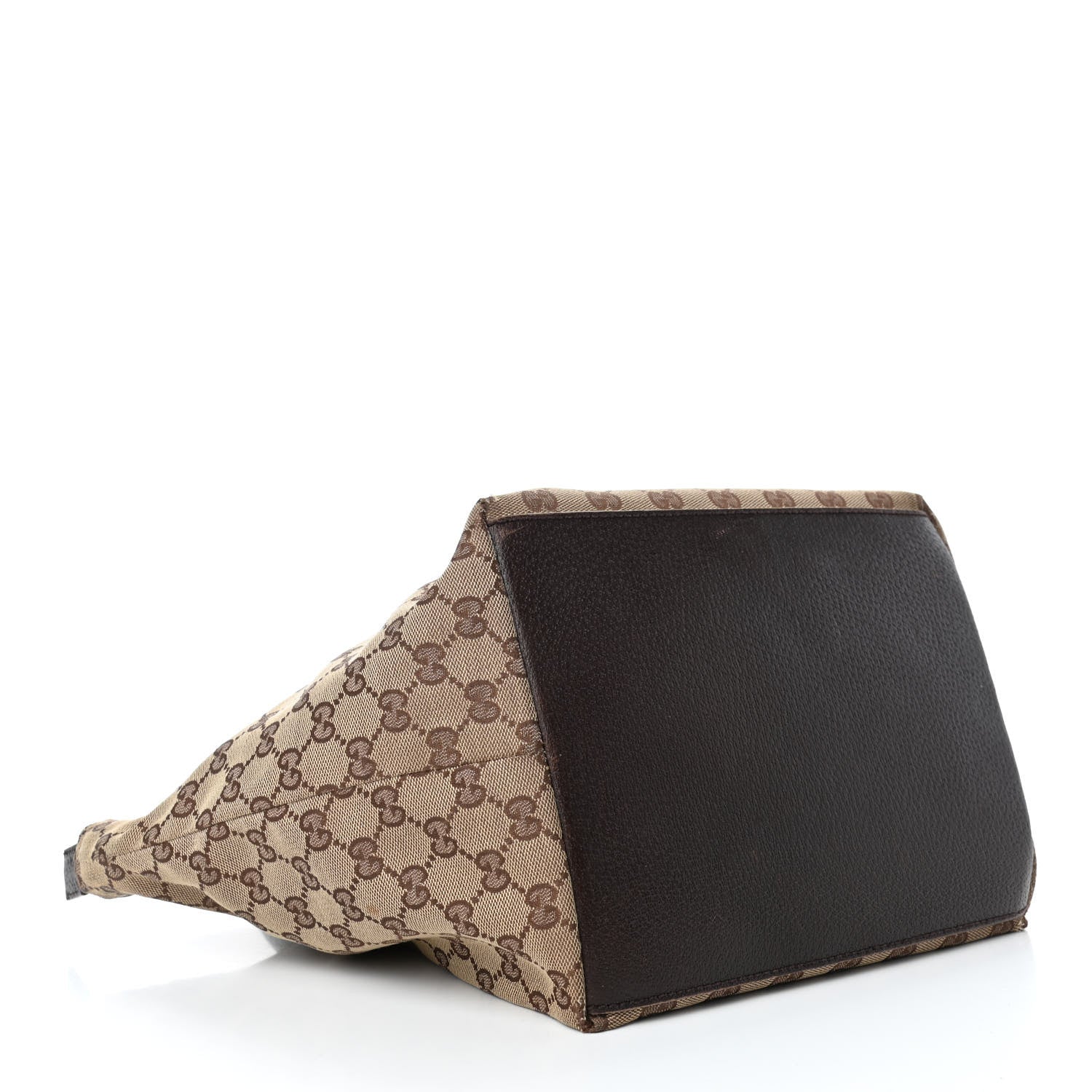 Gucci GG Monogram Medium Web Handle Bucket Tote Dark Brown 3 of 9