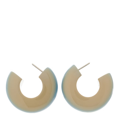 Hermes Buffalo Horn Hoop Earrings By The Sea 3 of 8