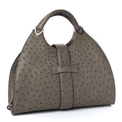 Gucci Ostrich Medium Stirrup Top Handle Bag 3 of 9