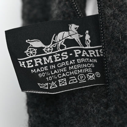 Hermes Wool Cashmere Avalon Pillow PM Ecru Gris Fonce 3 of 3
