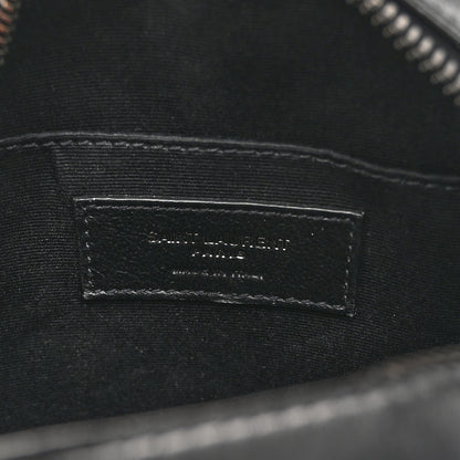 Saint Laurent Calfskin Matelasse Chevron Round Vinyle Camera Bag Black 7 of 10