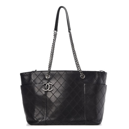 Chanel Lambskin Stitched Shopping Tote Black 1 of 7