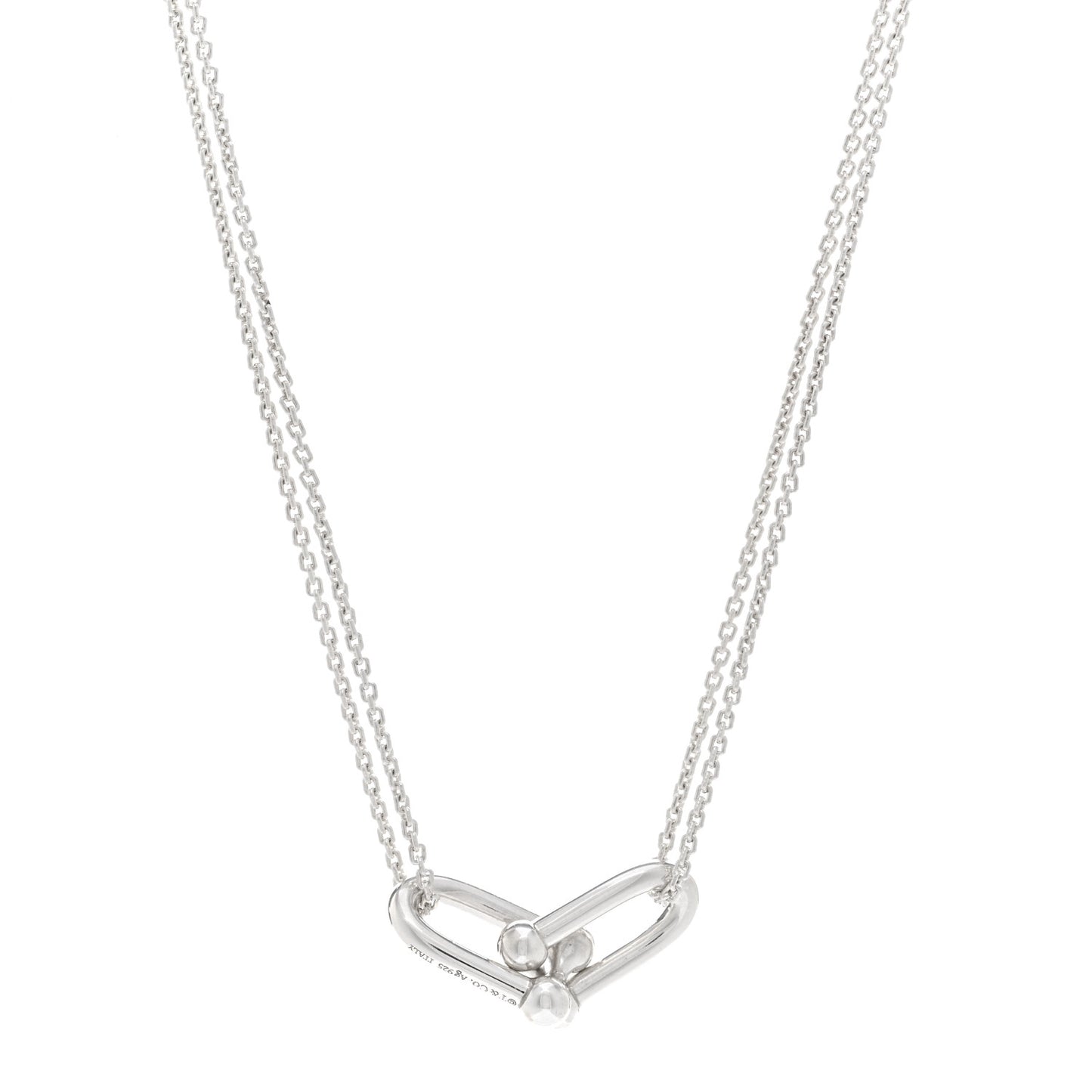 Sterling Silver Double HardWear Link Pendant Necklace
