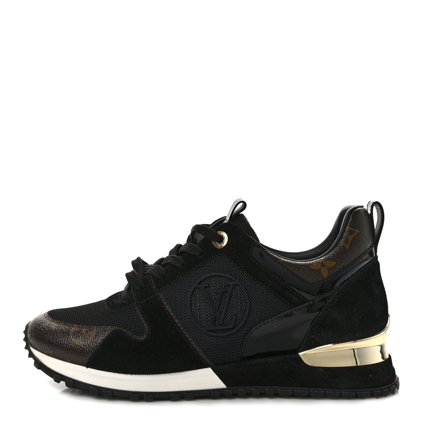 Suede Monogram Run Away Sneakers 38.5 Black