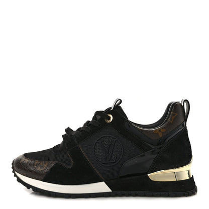 Louis Vuitton Suede Monogram Run Away Sneakers 38.5 Black 1 of 10