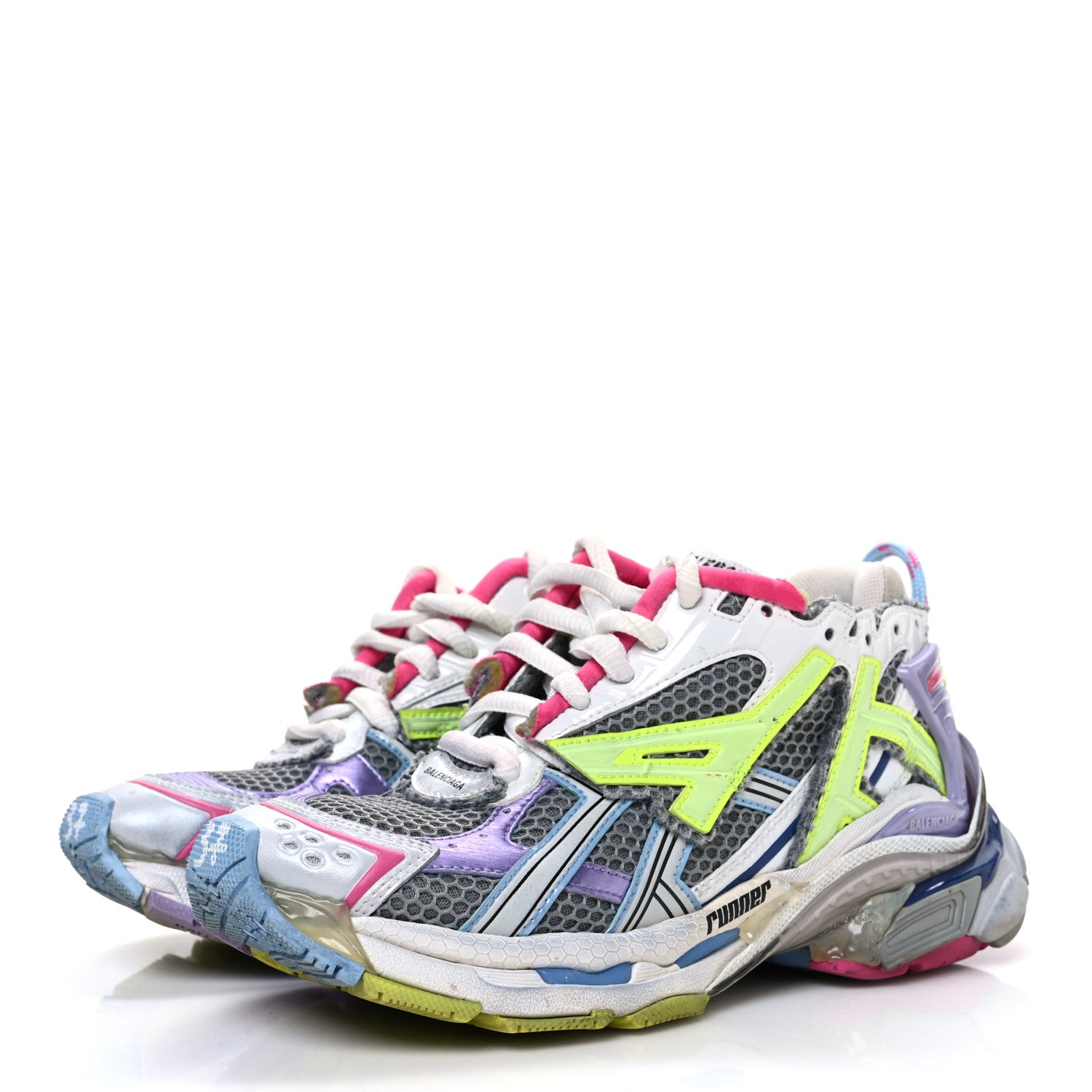 Balenciaga Mesh Rubber Womens Runner Sneakers 37 Multicolor 4 of 9