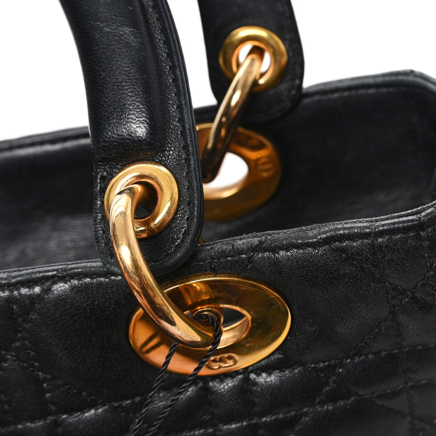 Christian Dior Lambskin Cannage Medium Lady Dior Black 12 of 12