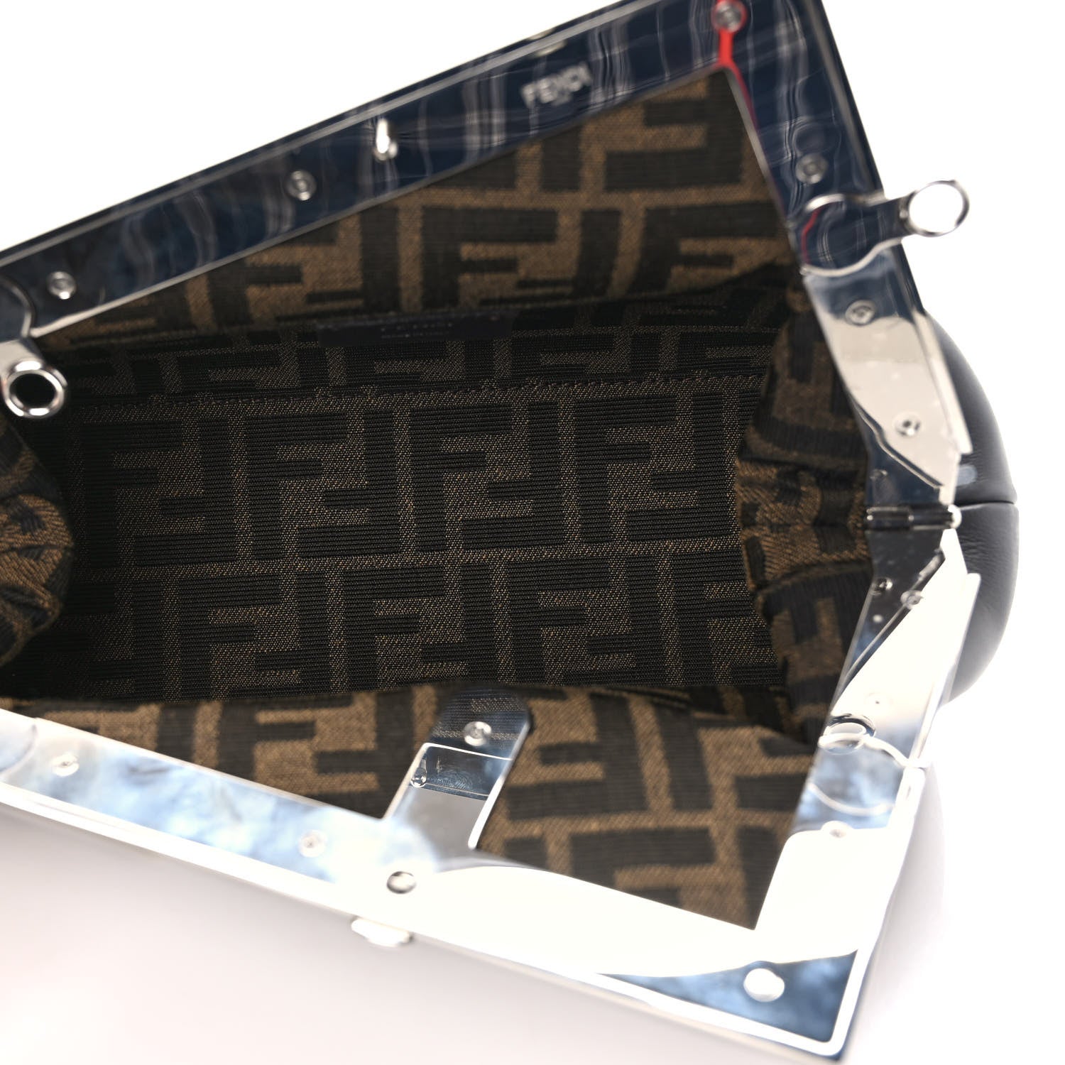 Fendi Shiny Nappa Snakeskin Small Fendi First Anthracite Asfalto 5 of 8