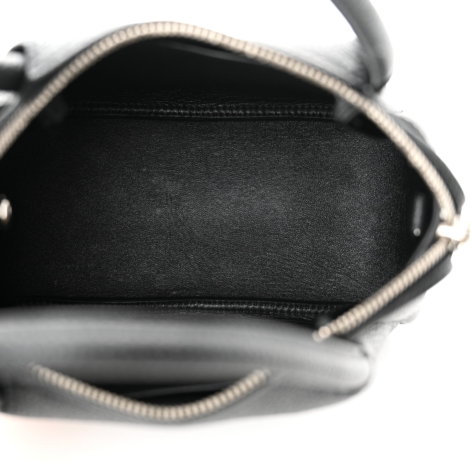 Prada Vitello Daino Soft Mini Zippered Top Handle Bag Black 5 of 10