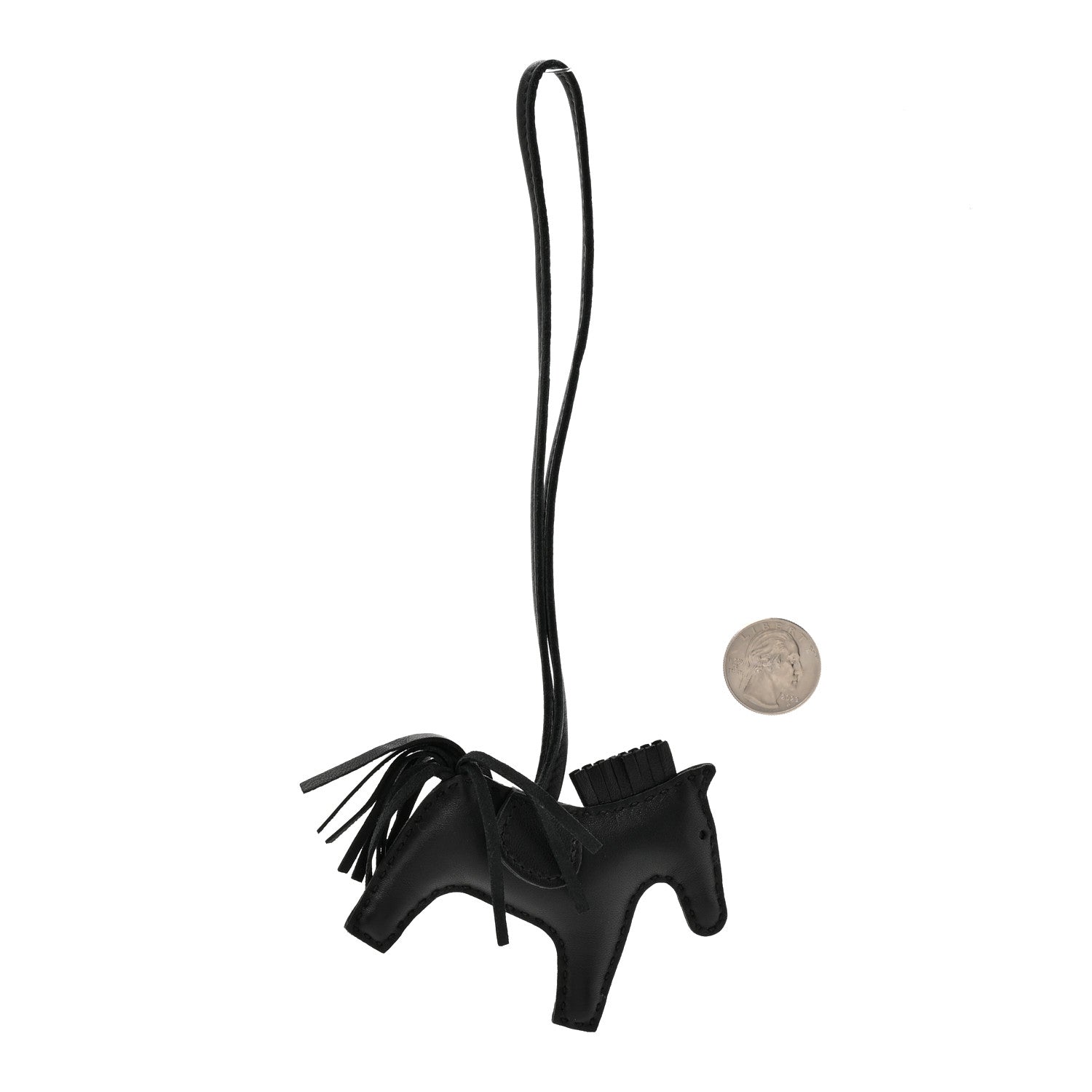 Hermes Milo Lambskin Grigri Rodeo Horse Bag Charm PM So Black 2 of 4