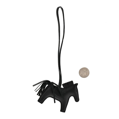 Hermes Milo Lambskin Grigri Rodeo Horse Bag Charm PM So Black 2 of 4