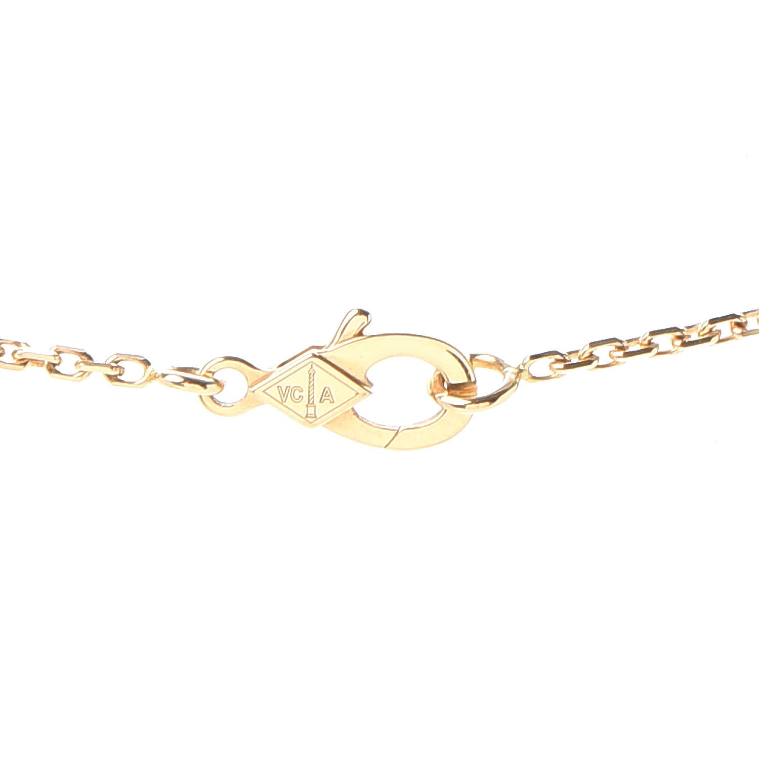 Van Cleef & Arpels 18K Yellow Gold Tiger Eye Vintage Alhambra Pendant Necklace 5 of 8