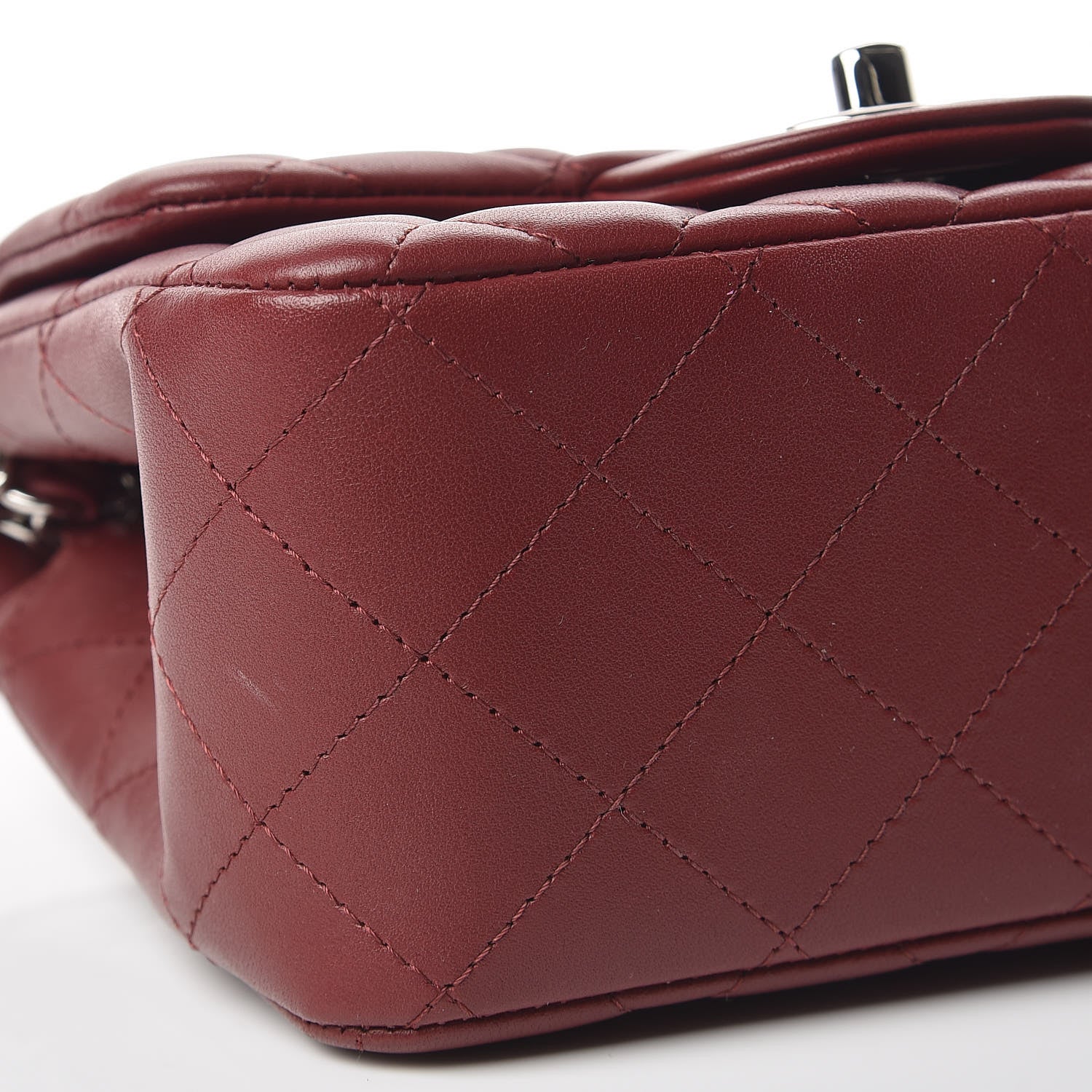 Chanel Lambskin Quilted Mini Square Flap Burgundy 6 of 11