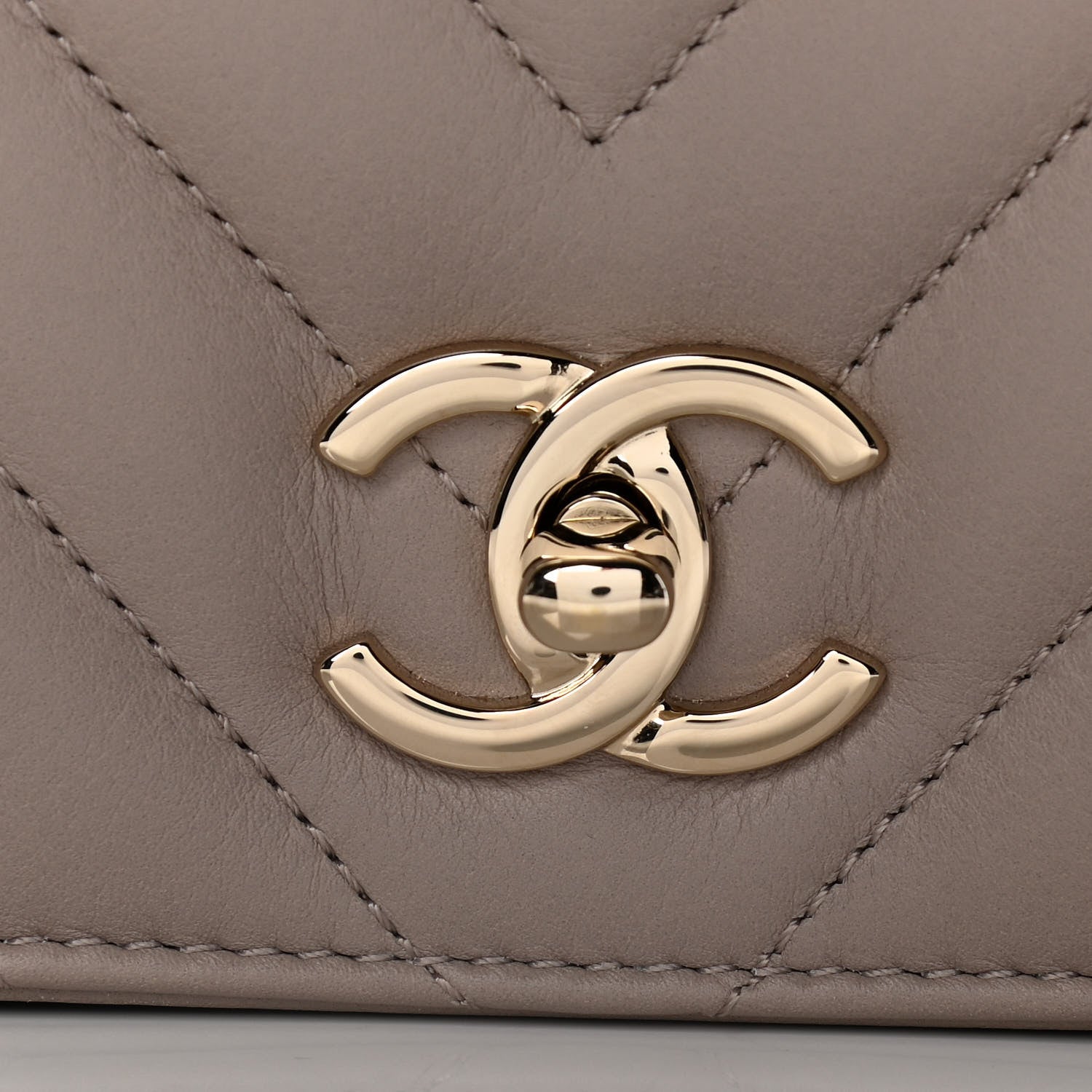 Chanel Calfskin Chevron Quilted Large Statement Flap Beige 7 of 11