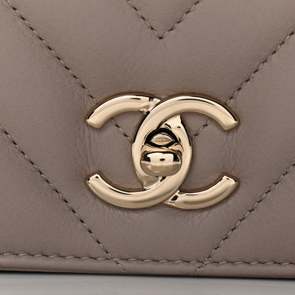 Chanel Calfskin Chevron Quilted Large Statement Flap Beige 7 of 11