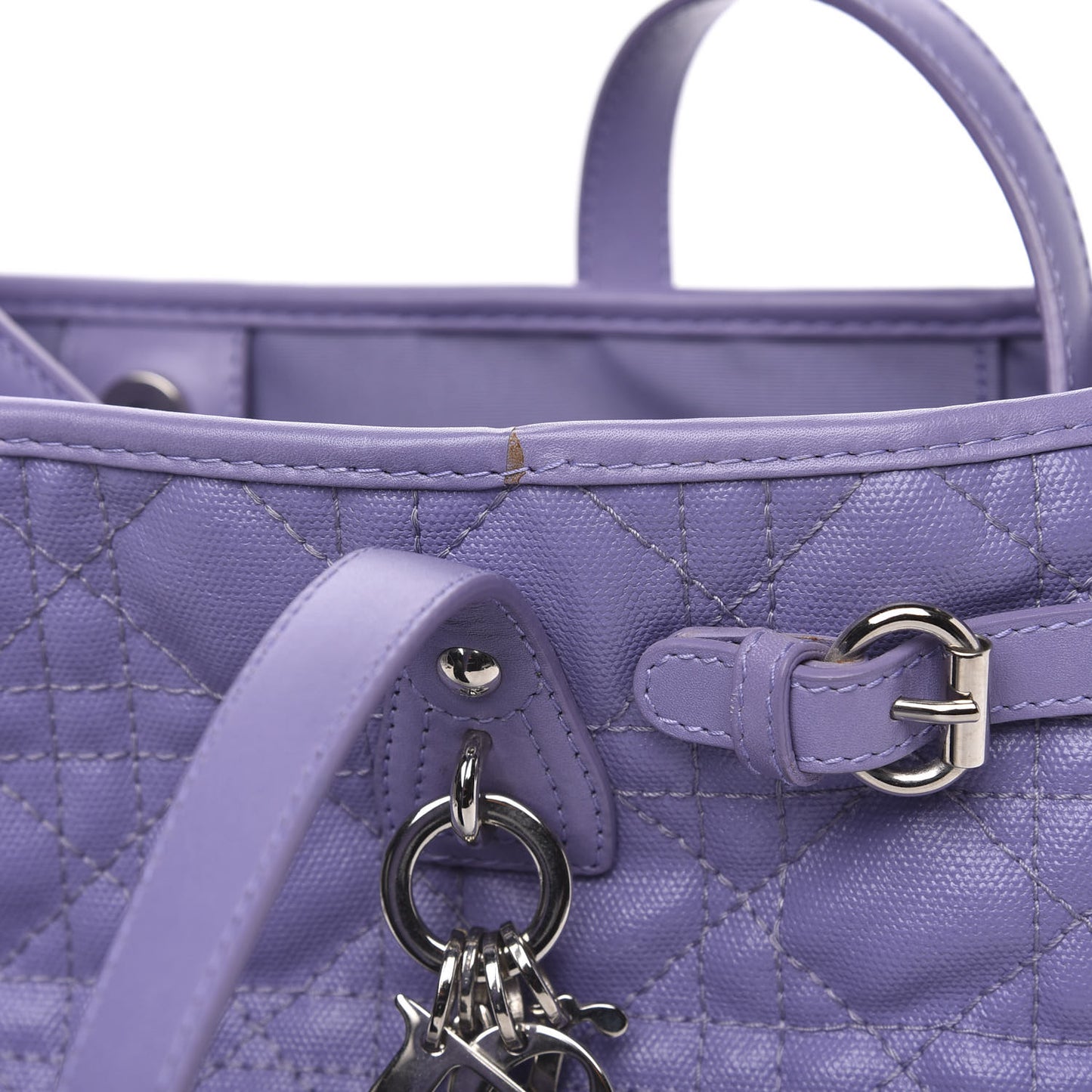 Coated Canvas Cannage Small Panarea Tote Lilac