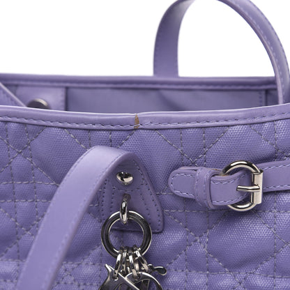 Christian Dior Coated Canvas Cannage Small Panarea Tote Lilac 12 of 12