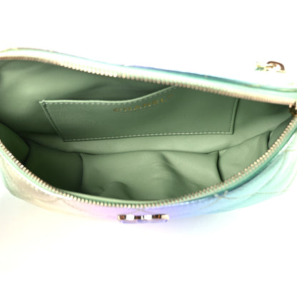 Chanel Gradient Metallic Lambskin Quilted Walking Mood Waist Bag Fanny Pack Pink Purple Green 5 of 10