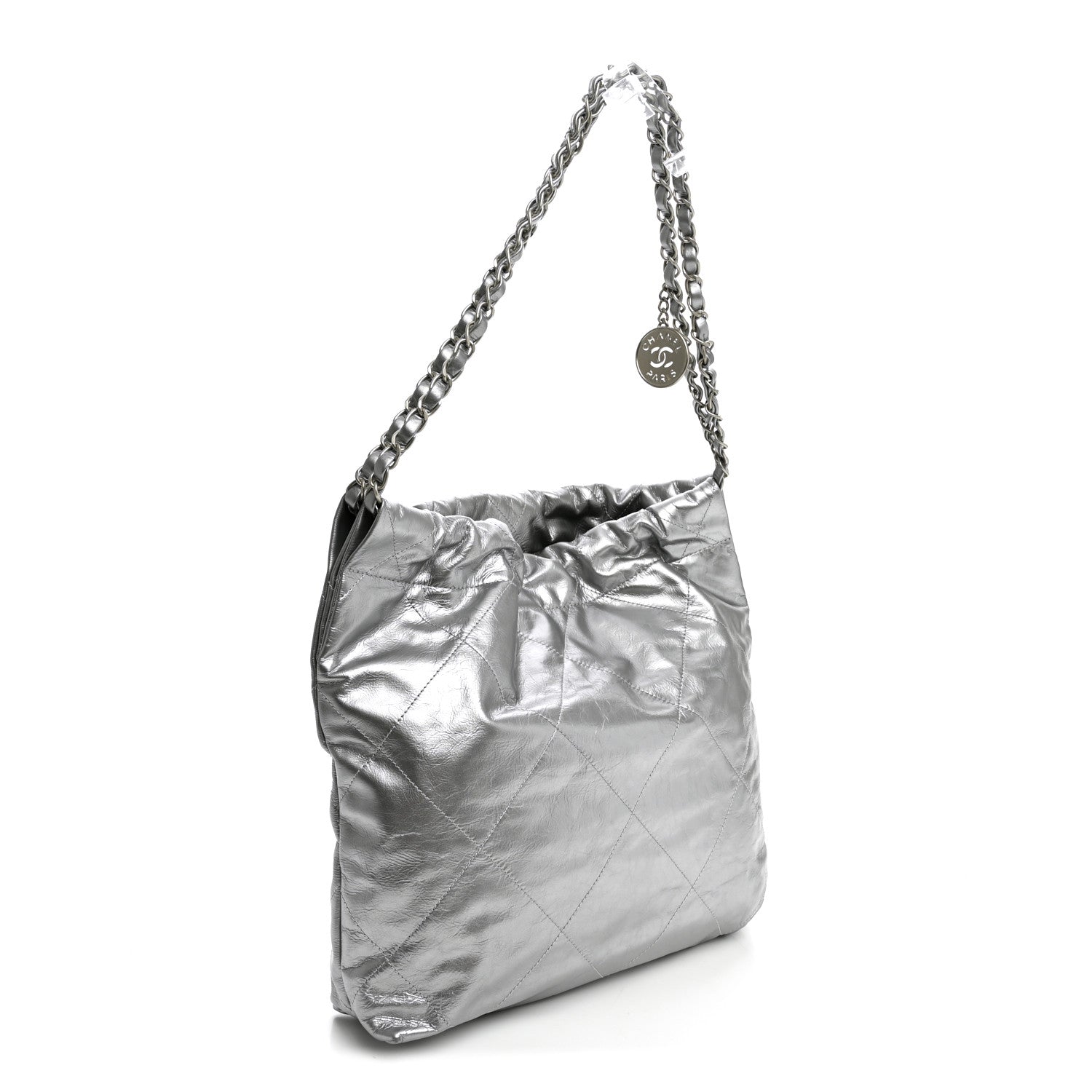 Chanel Metallic Calfskin Quilted Small Chanel 22 Silver 4 of 11