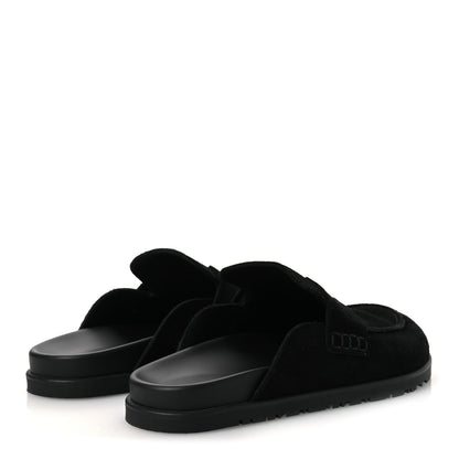 Hermes Suede Calfskin Go Mules 39 Black 4 of 12