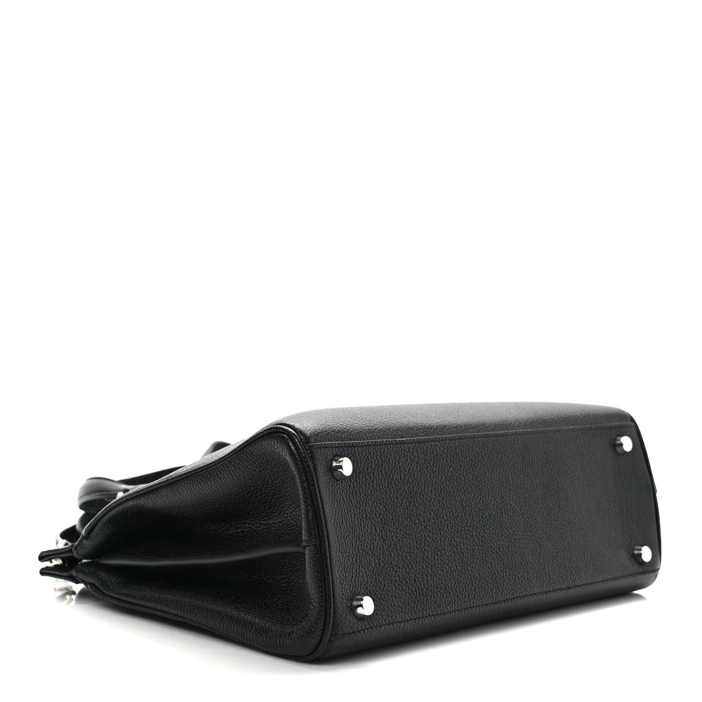 Grainy Calfskin Small Zumi Top Handle Bag Black