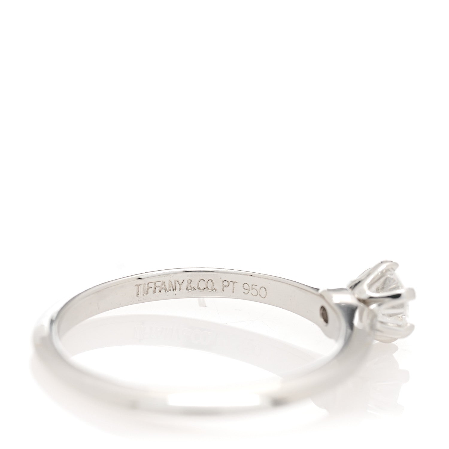 Tiffany Platinum Diamond .27ct Solitaire Engagement Ring 49 4.75 4 of 5