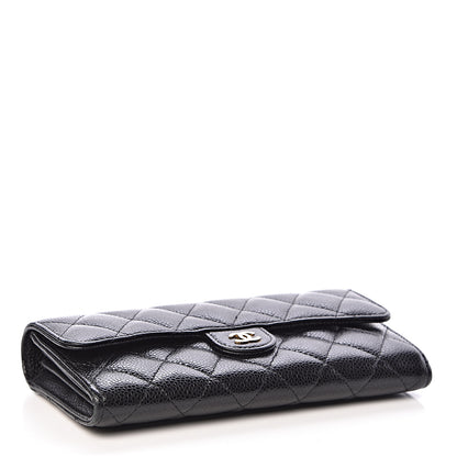 Chanel Caviar Quilted Large Flap Gusset Wallet Black 4 of 9