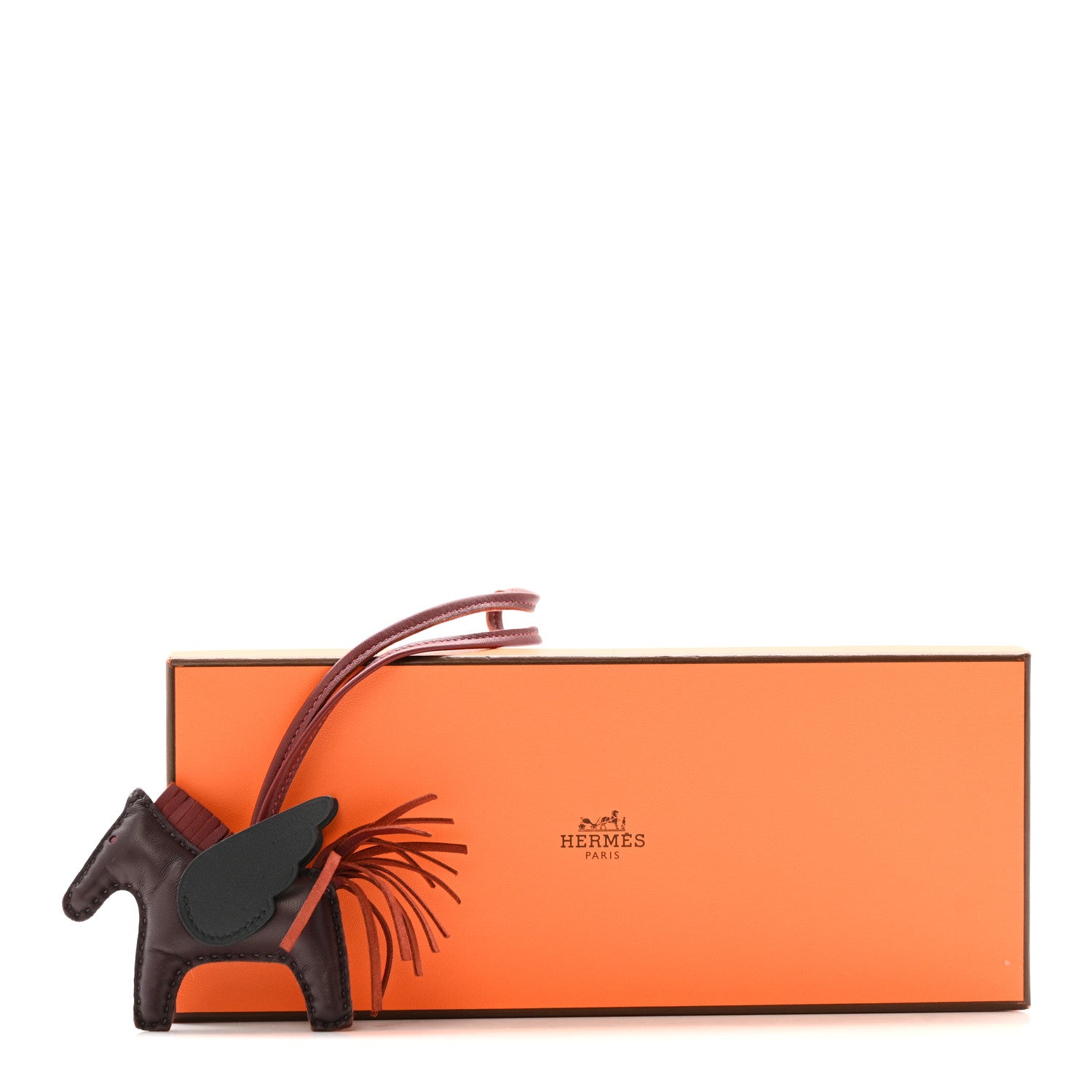 Hermes Milo Lambskin Grigri Rodeo Pegase Horse Bag Charm PM Terre Black Rouge Sellier 5 of 5
