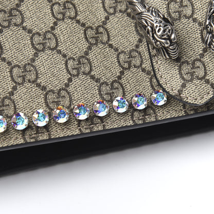 Gucci GG Supreme Monogram Crystal Small Dionysus Shoulder Bag Black 9 of 12