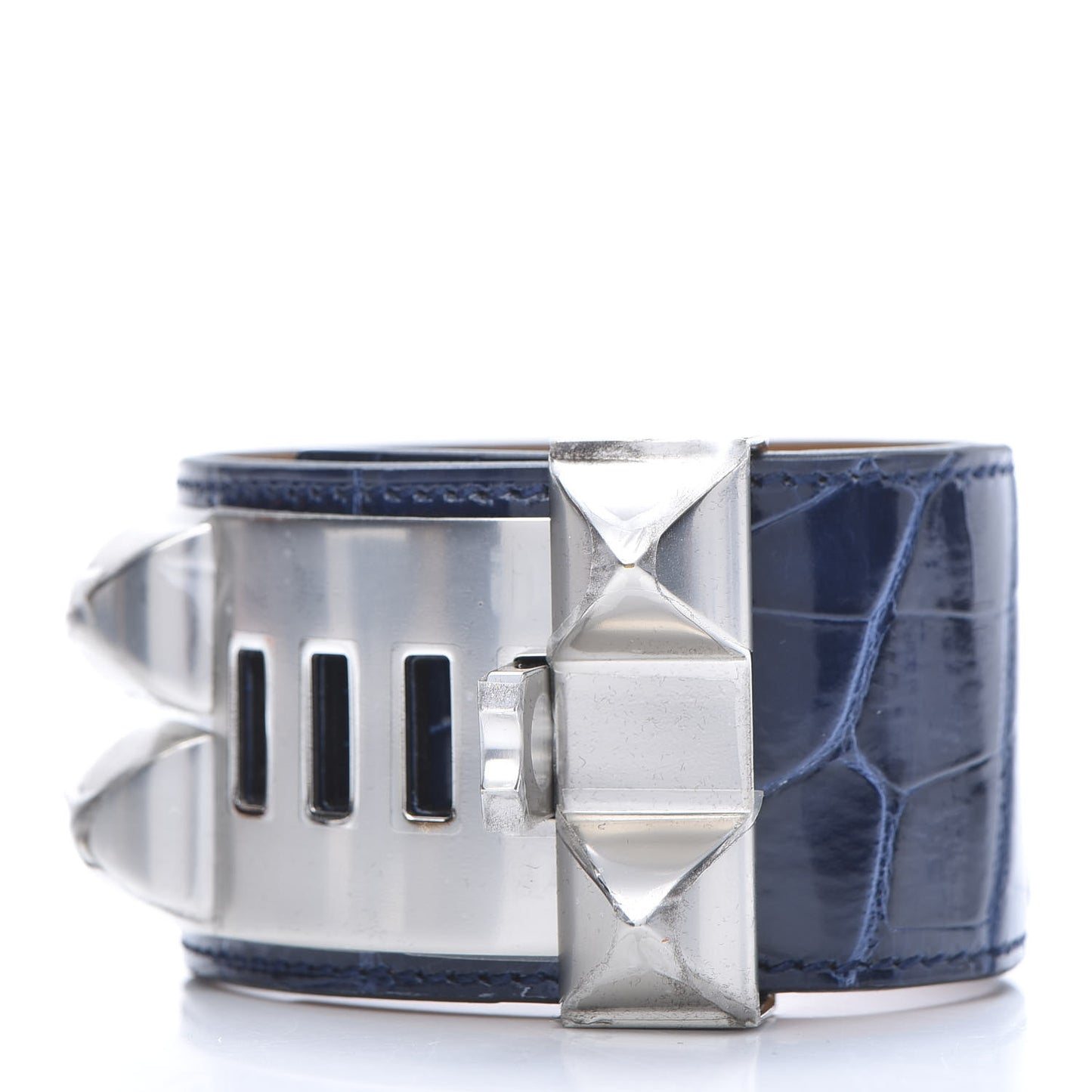 Shiny Alligator Collier De Chien CDC Bracelet T2 Bleu Saphir