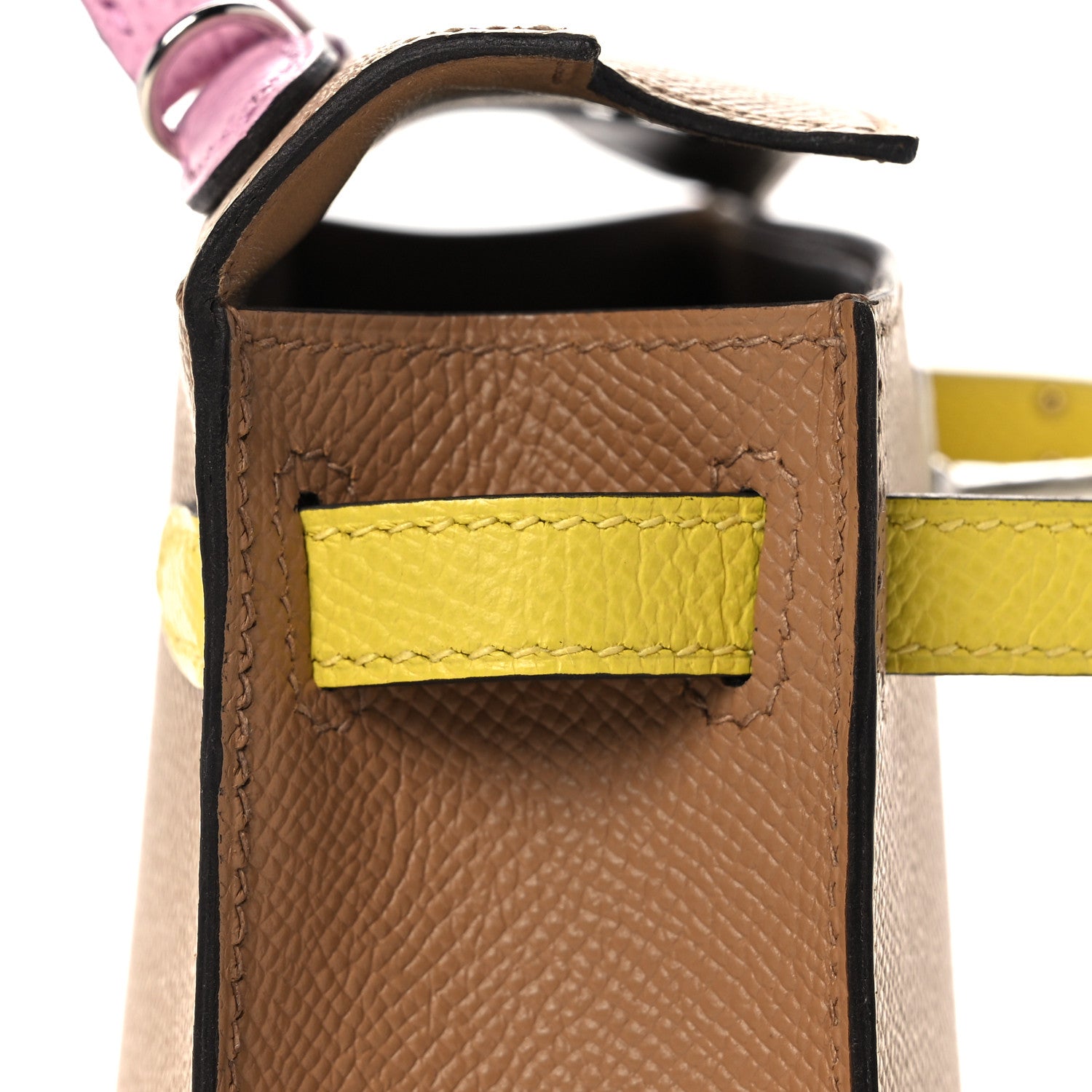 Hermes Epsom Mini Kelly Sellier 20 Chai Mauve Sylvestre Lime 14 of 31