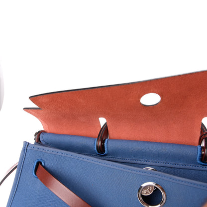 Hermes Toile Vache Hunter Herbag Zip 39 MM Bleu Orage Rouge H 8 of 16