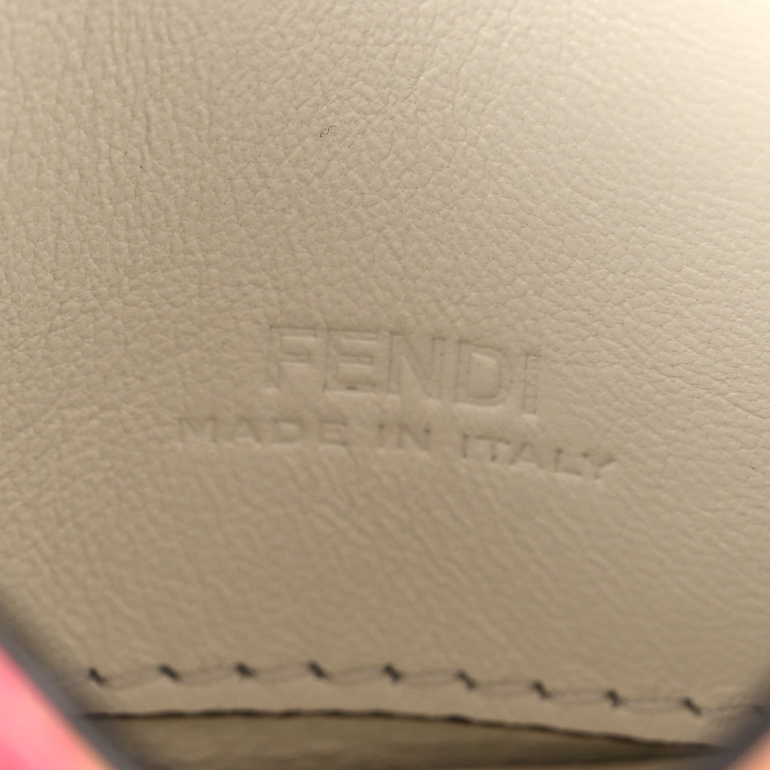 Fendi Nappa FF Embossed Line Print Nano Baguette Charm White Multicolor 6 of 10