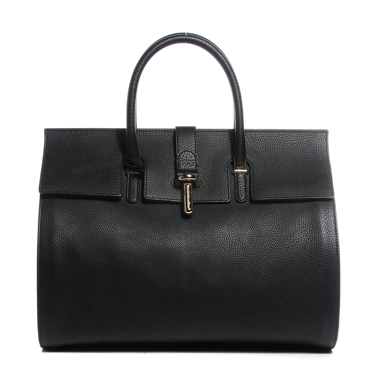 Balenciaga Grained Calfskin M Tube Round Tote Black 1 of 9
