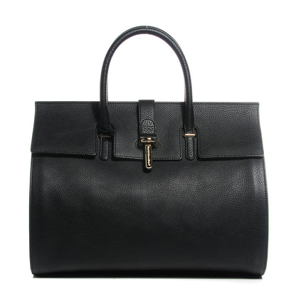 Balenciaga Grained Calfskin M Tube Round Tote Black 1 of 9