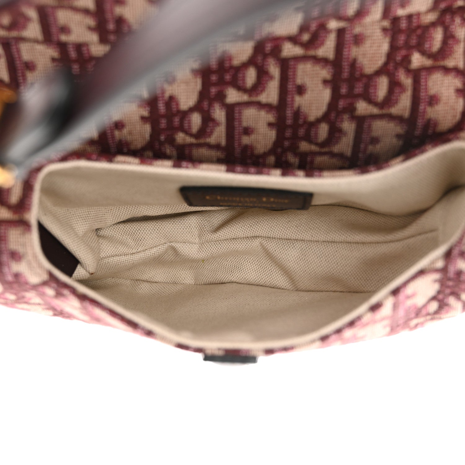 Christian Dior Oblique Mini Saddle Bag Burgundy 5 of 10