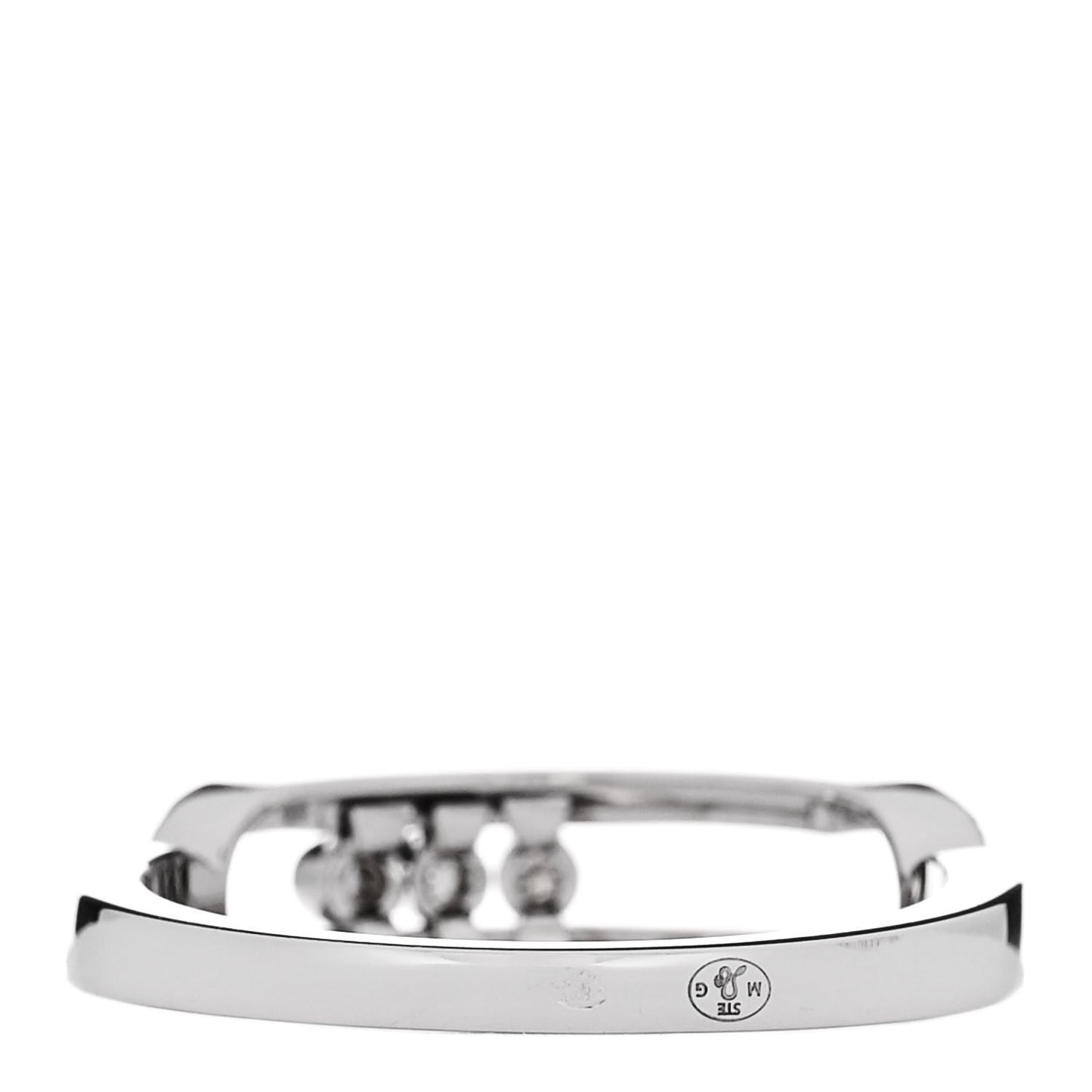 18K White Gold Diamond Baby Move Pave Ring 54 7