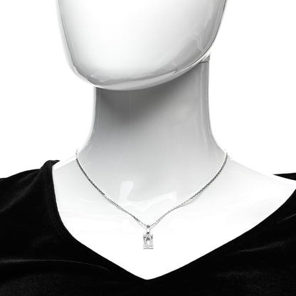 Cartier 18K White Gold Diamond Double C Cartier Pendant Necklace 2 of 6