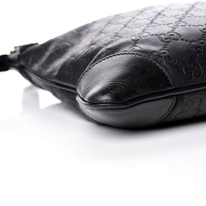 Gucci Guccissima Small Flat Messenger Bag Black 8 of 14