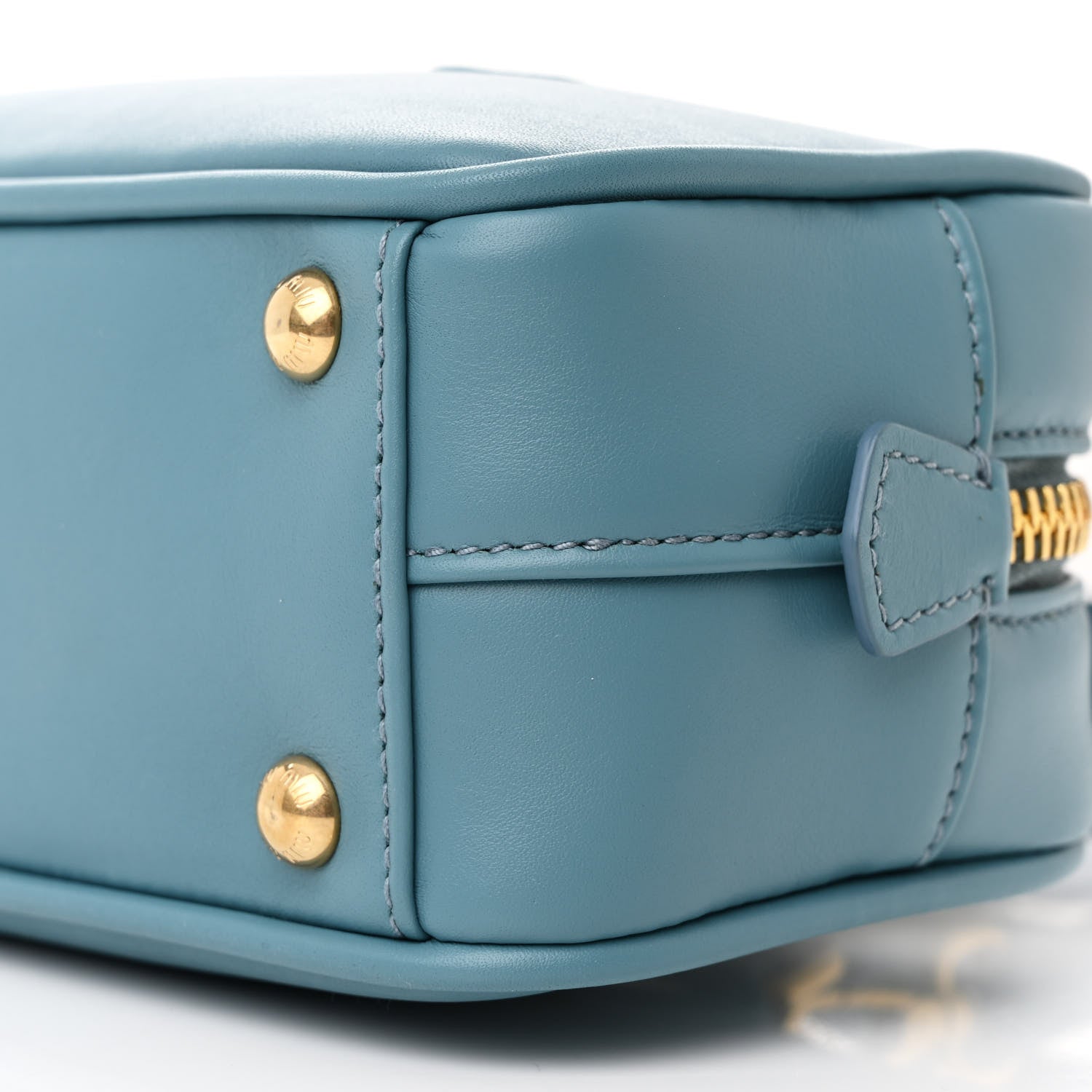 Miu Miu Calfskin Regular Arcadie Top Handle Bag Aqua 9 of 11