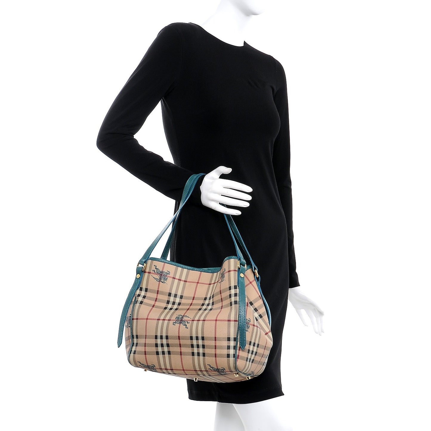 Haymarket Check Small Canterbury Tote Aqua Green