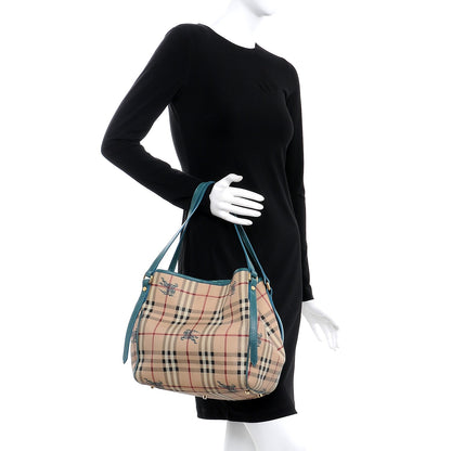 Burberry Haymarket Check Small Canterbury Tote Aqua Green 2 of 18