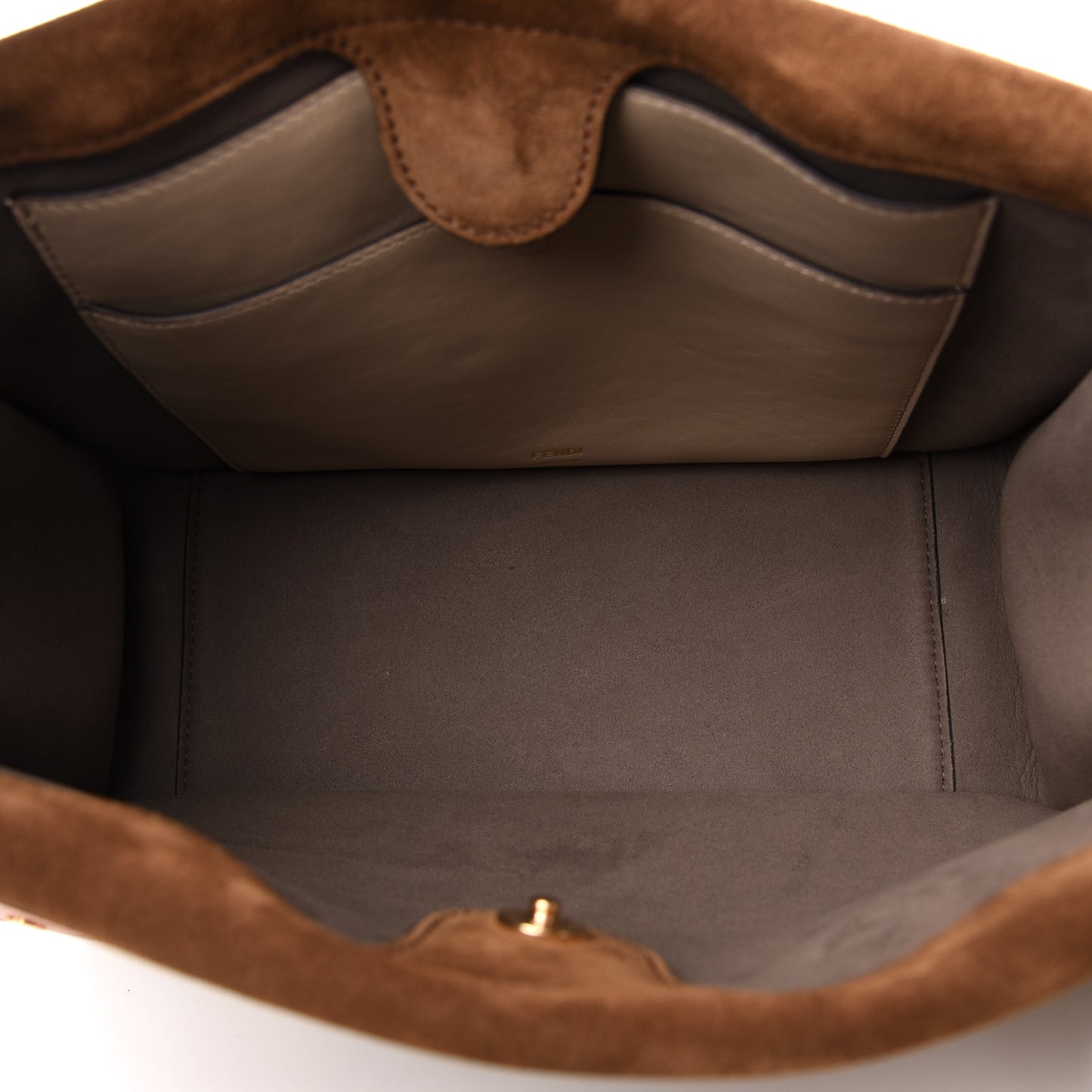 Vitello Grace Suede Large Flip Tote Nuvola Marrone Rosa Bourbon