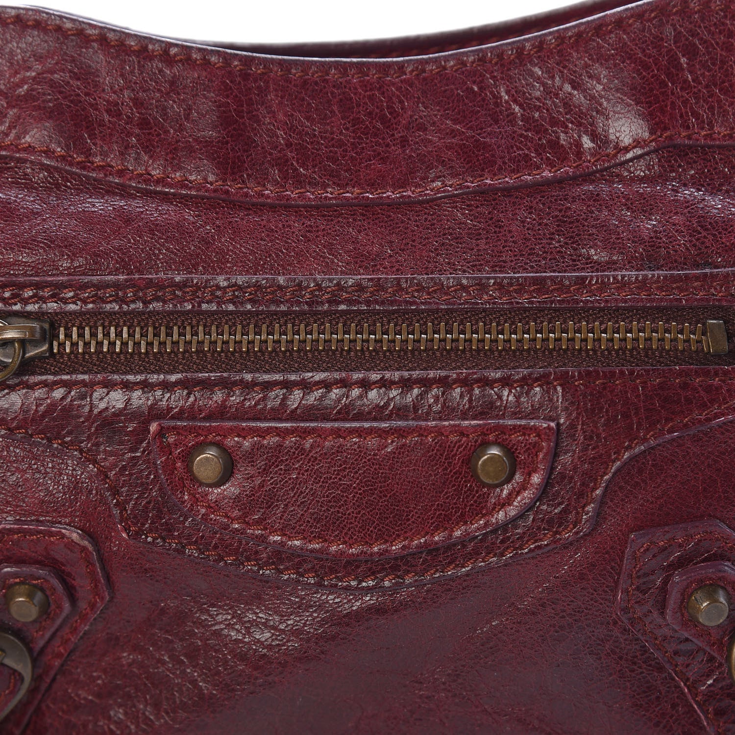 Balenciaga Agneau Classic Hardware Shoulder Bag Bordeaux 10 of 10