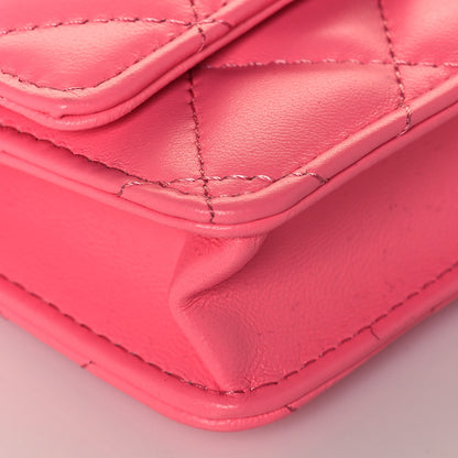 Chanel Lambskin Quilted CC Hook Card Holder Pink 9 of 13