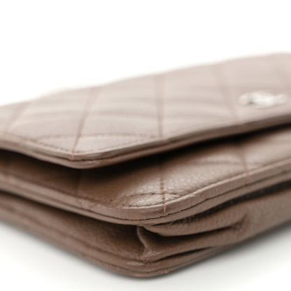 Chanel Caviar Quilted Wallet on Chain WOC Brown 10 of 11