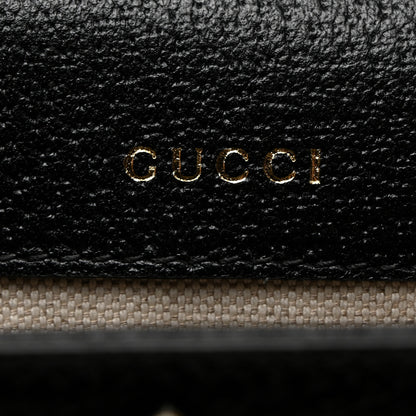 Gucci X ADIDAS Textured Dollar Calfskin Web Trefoil Mini Horsebit 1955 Shoulder Bag Black Off White 5 of 11