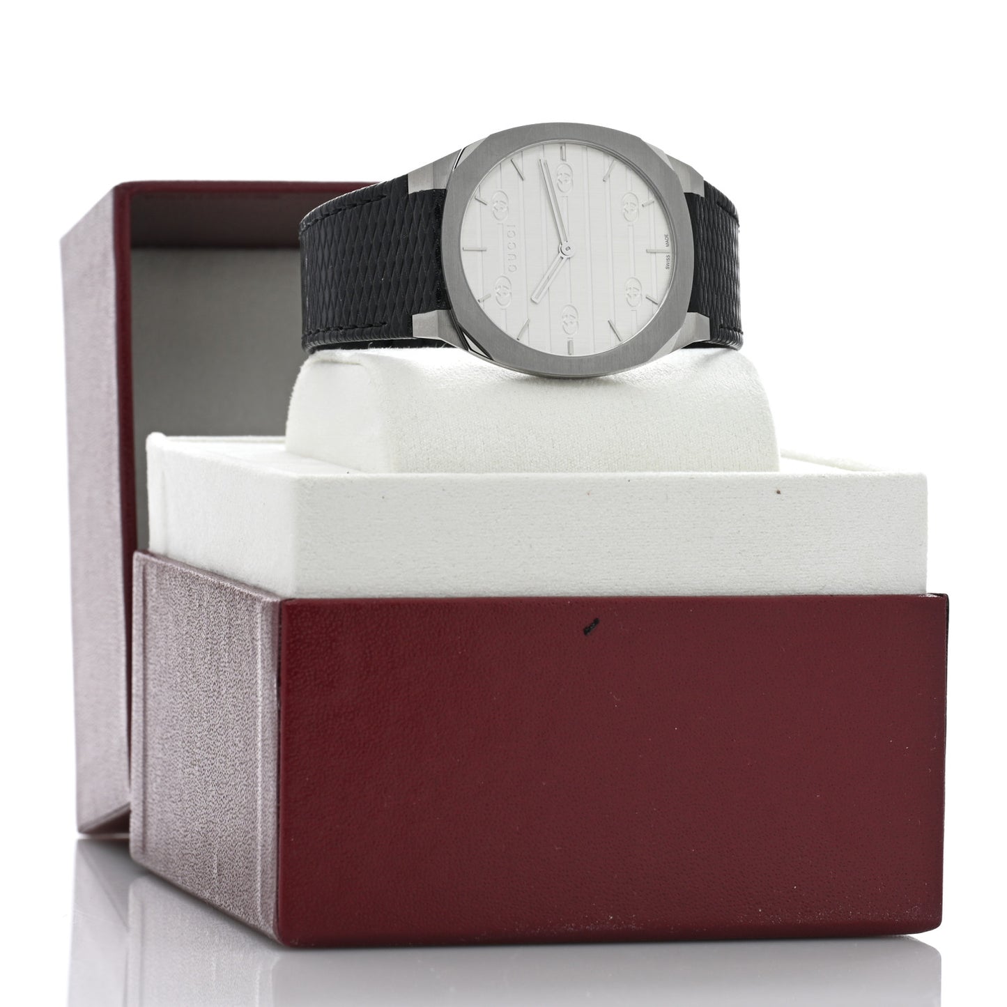 Stainless Steel Calfskin 38mm 25H Quartz Watch Black
